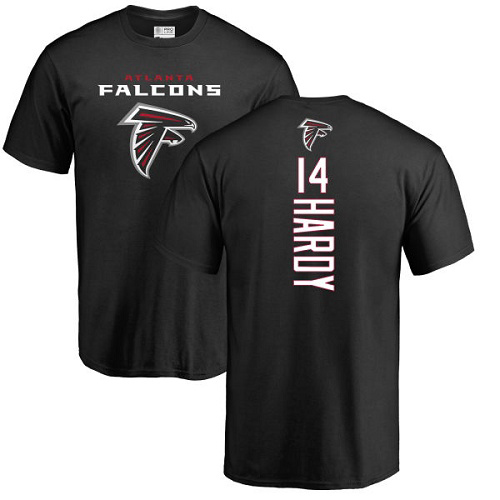 Atlanta Falcons Men Black Justin Hardy Backer NFL Football #14 T Shirt->atlanta falcons->NFL Jersey